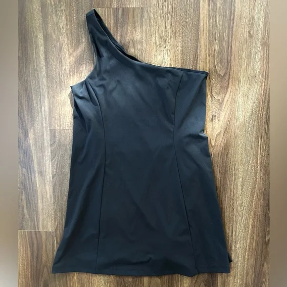 OUTDOOR VOICES Black One Shoulder Athletic Dress Built-in Shorts Activewear | L - Picture 3 of 10